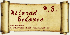 Milorad Biković vizit kartica